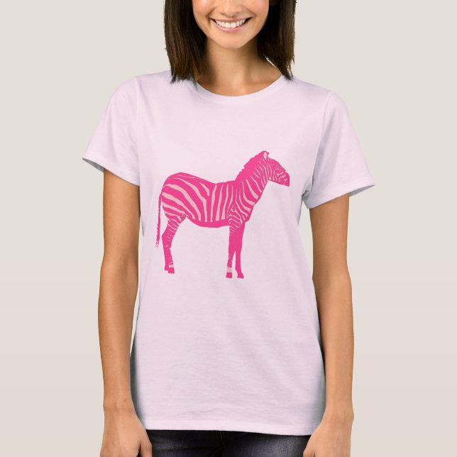 T-shirt Zèbre - Fuchsia et rose clair (Devant)