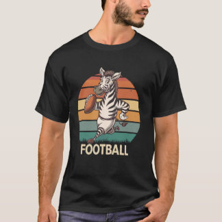 T-shirt zèbre Jouant au football américain rétro vintage z