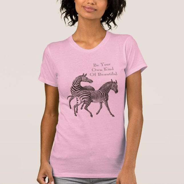 T-shirt Zèbre noir et blanc Imprimer Safari animal (Devant)