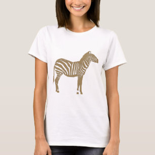 T-shirt Zèbre - Taupe Tan et blanc