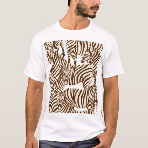 T-shirt Zèbres, savane sauvage, motif sans soudure
