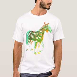 T-shirt Zèbres - vert et orange