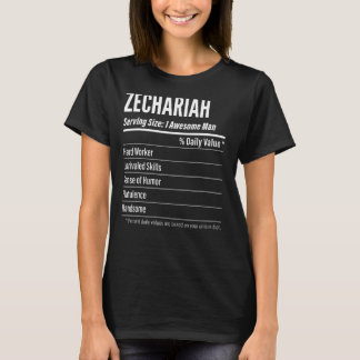 T-shirt Zechariah Taille du service Nutrition Étiquette Ca