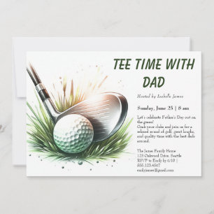 T-Shirt Zeit mit Vater Editable Vatertag Golf Part Einladung