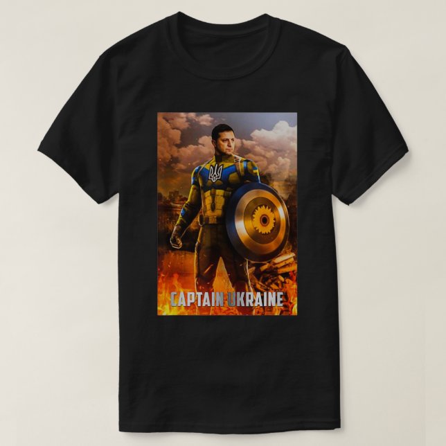 T-shirt Zelensky Captain Ukraine Hero soutien ukraine ukra (Design devant)