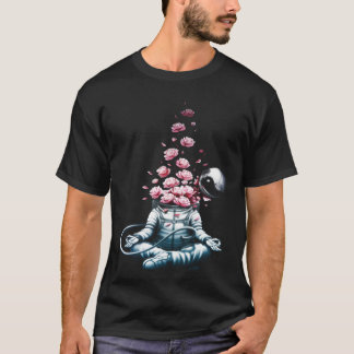 T-shirt Zen Astronaut Meditating In Space Yoga Namaste Ros