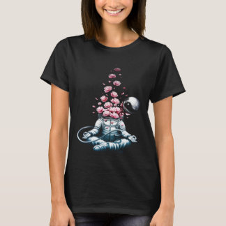 T-shirt Zen Astronaut Meditating In Space Yoga Namaste Ros