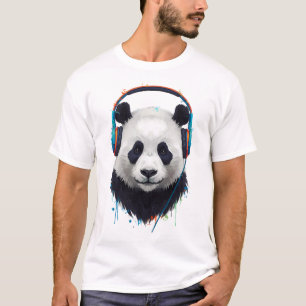 T-shirt Zen Beats – Panda Abstrait dans un Flux de Couleur