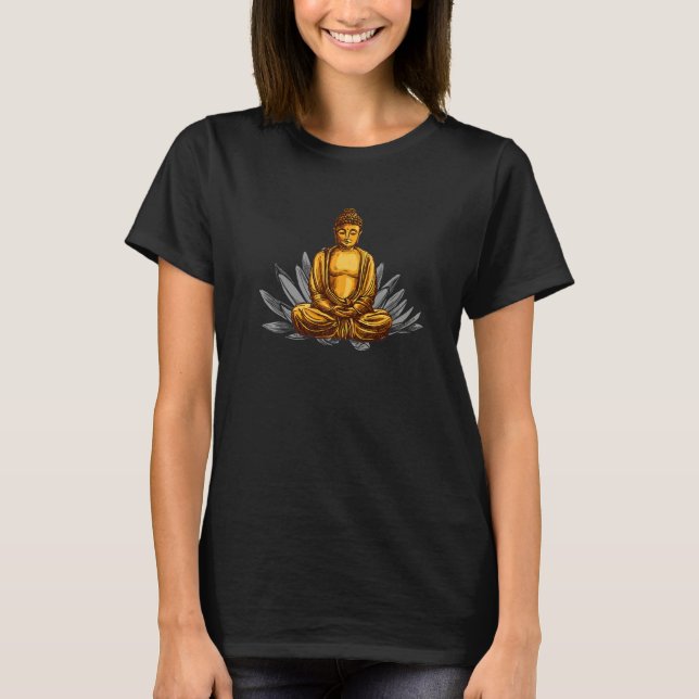 T-shirt Zen Buddha Statue in Lotus Position Premium (Devant)