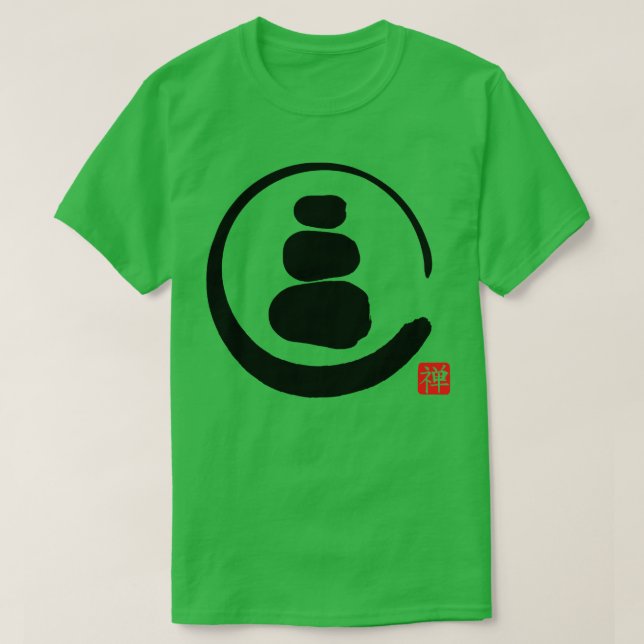 T-shirt Zen Enso Circle and Zen stones (Design devant)