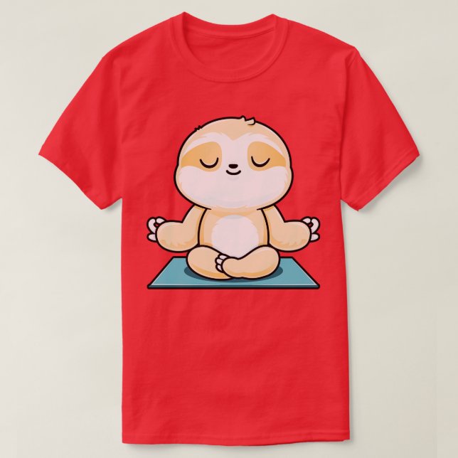 T-shirt Zen MeditSloth Cute Yoga (Design devant)