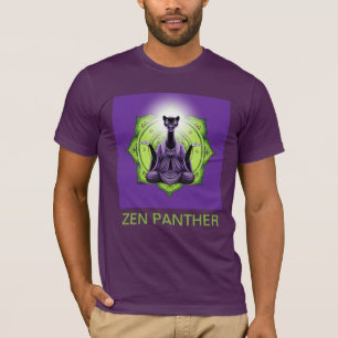T-shirt Zen Panther et la roue Dharma - (avec titre)