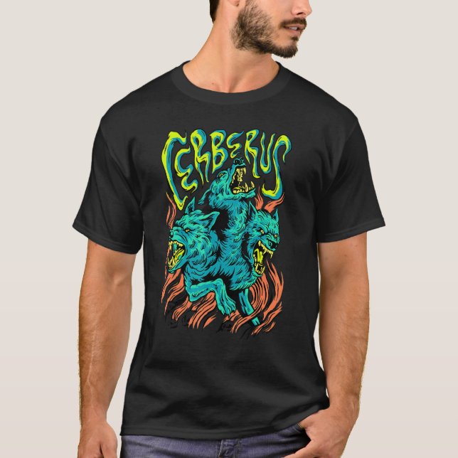 T-shirt Zerberus Helldog Greece Myths Cerberus (Devant)
