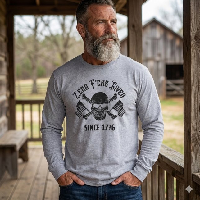 T-shirt Zero F*cks Given Since 1776 Patriotic Skull Shirt (Créateur téléchargé)