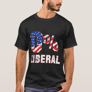 T-shirt Zero Percent 0% Liberal Vintage Usa Flag Litical H