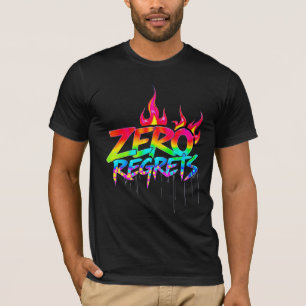 T-shirt Zero Regrets Graffiti Poster Vibrant Street Art