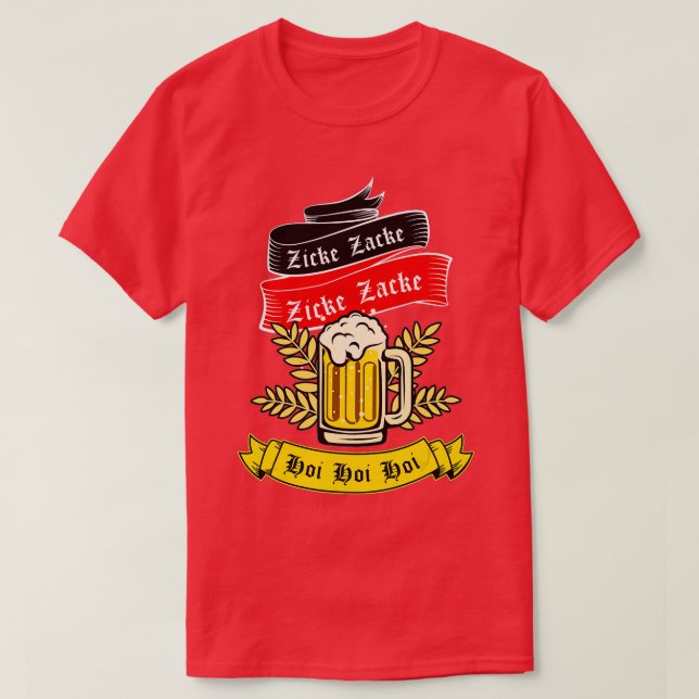 T-shirt Zicke Zacke Hoi - Drôle Allemagne Drôle Oktoberfes (Design devant)