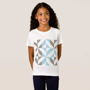 T-Shirt ZigZag géométrique bleu et argent