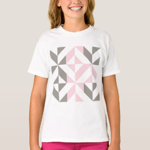 T-shirt ZigZag géométrique rose et argent