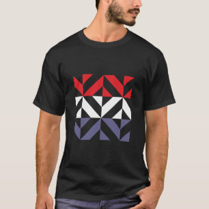 T-shirt ZigZag géométrique rouge blanc et bleu