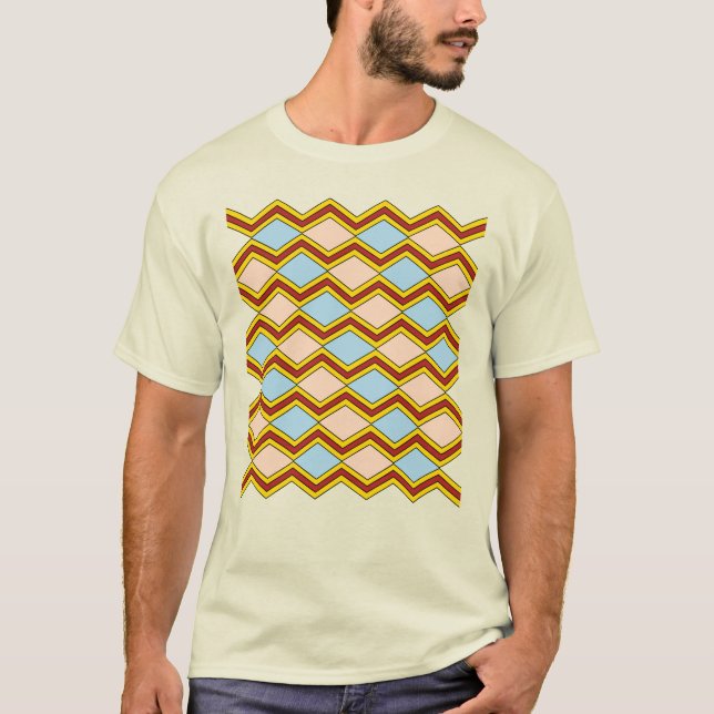 T-shirt Zigzags et diamants Art Abstrait (Devant)