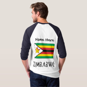 T-shirt Zimbabwe et Zimbabwe Drapeau avec votre nom Hommes