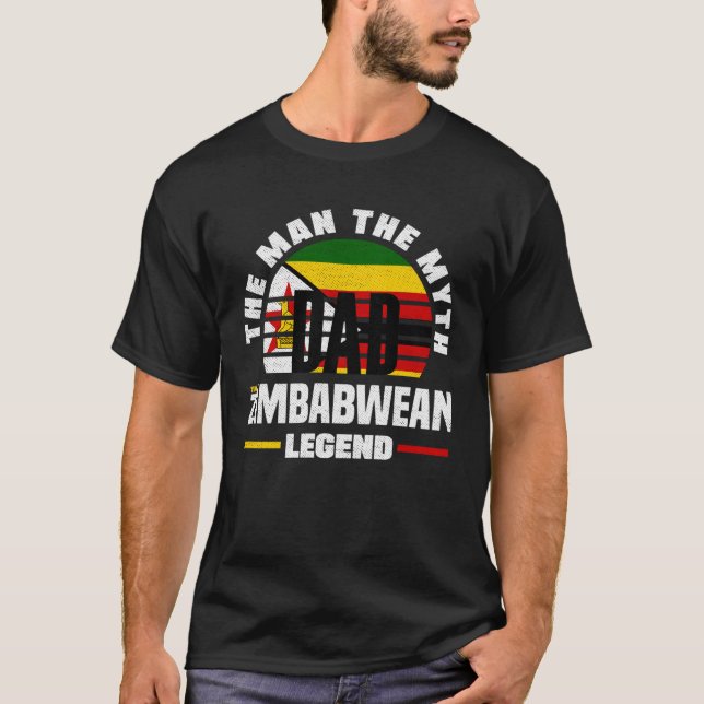 T-shirt Zimbabwean Zimbabwe Zimbabwean Flag Fathers Day (Devant)