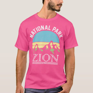 T-shirt Zion National Park Utah Camping Randonnée Retro Ca