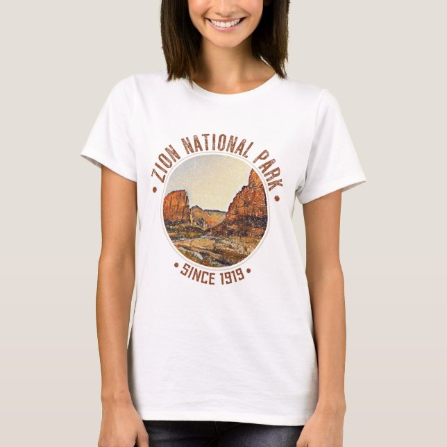 T-shirt Zion National Park Utah USA Extérieur Distorsion (Devant)