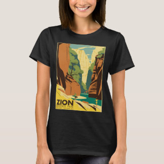 T-shirt Zion The Narrows Parc National Touriste Affiche Vi
