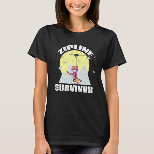T-shirt Zipline Survivor Extreme Zipline (Devant)