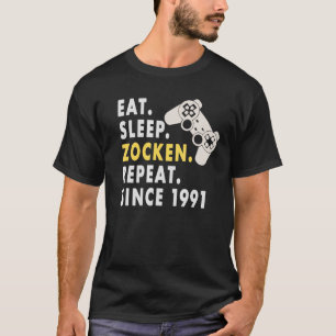 T-shirt Zockern Mange Sleep Zocken Depuis 1991 Pour Les Jo