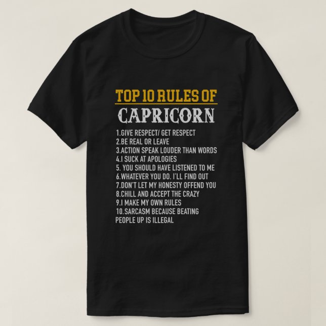 T-shirt Zodiac Anniversaire Capricorne Chèvre de mer (Design devant)