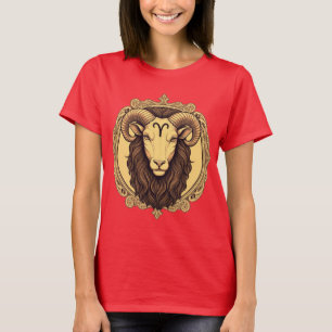 T-shirt Zodiac Aries couleur rouge design classique