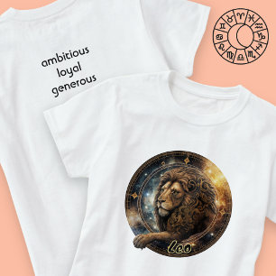T-shirt Zodiac en or Leo et couleur noire