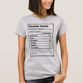 T-shirt Zodiac - Fact nutritionnel Gemini