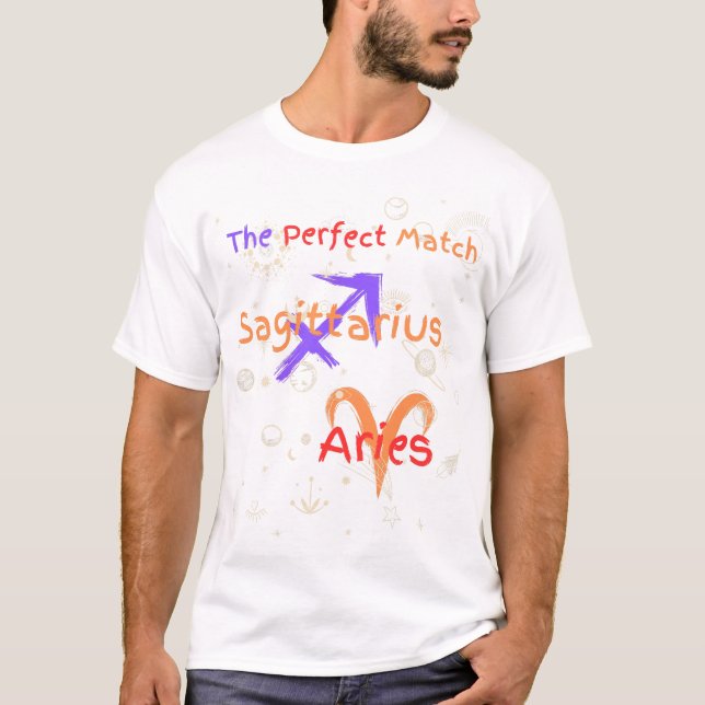 T-shirt Zodiac Sagittarius Aries Couple (Devant)