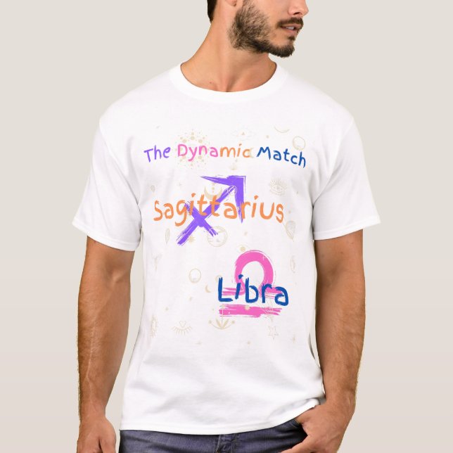T-shirt Zodiac Sagittarius Libra Couple (Devant)