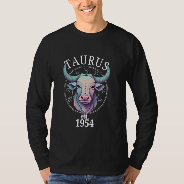 T-shirt Zodiac Taurus Bull Né en 1954 (Devant)