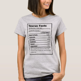 T-shirt Zodiac - valeur nutritive du taurus