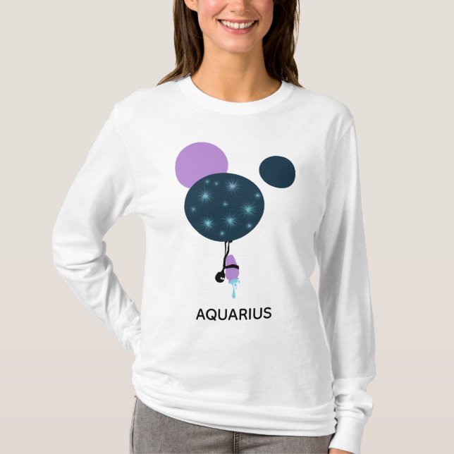 T-shirt Zodiaque de maternité mignon du Verseau des femmes (Devant)