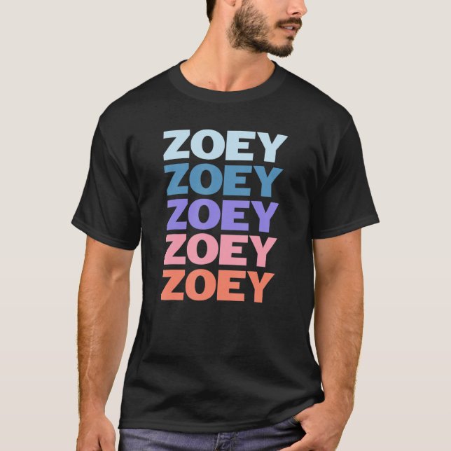 T-shirt Zoé de texte répété moderne (Devant)
