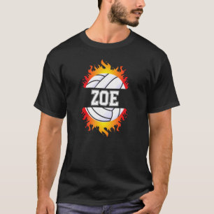T-shirt Zoe Nom Joueuse De Volleyball Filles Balle Et File