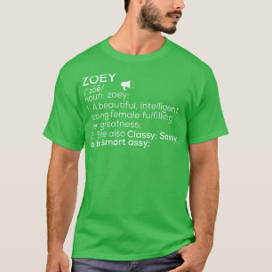 T-shirt Zoey Nom Zoey Définition Zoey Femme Nom Zoey Me