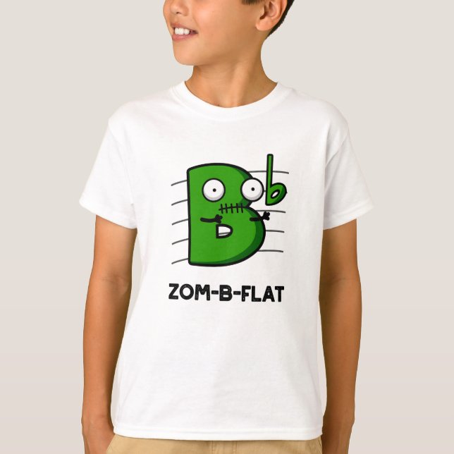 T-shirt Zom-B-Flat Drôle Halloween Zombie Musique Pun (Devant)