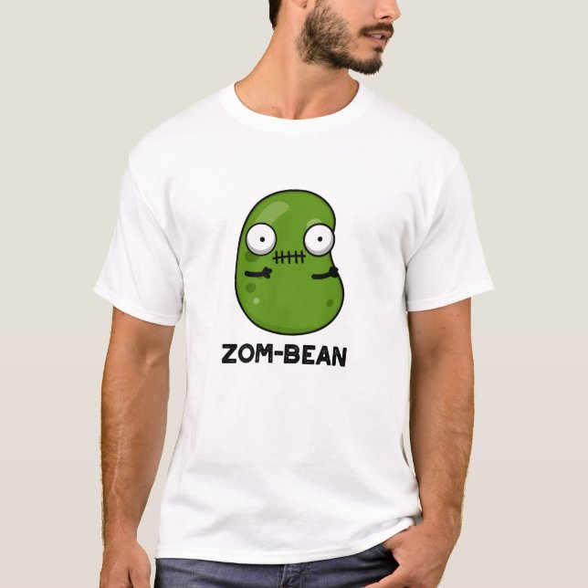 T-shirt Zom-bean Drôle Halloween Zombie Bean Pun (Devant)