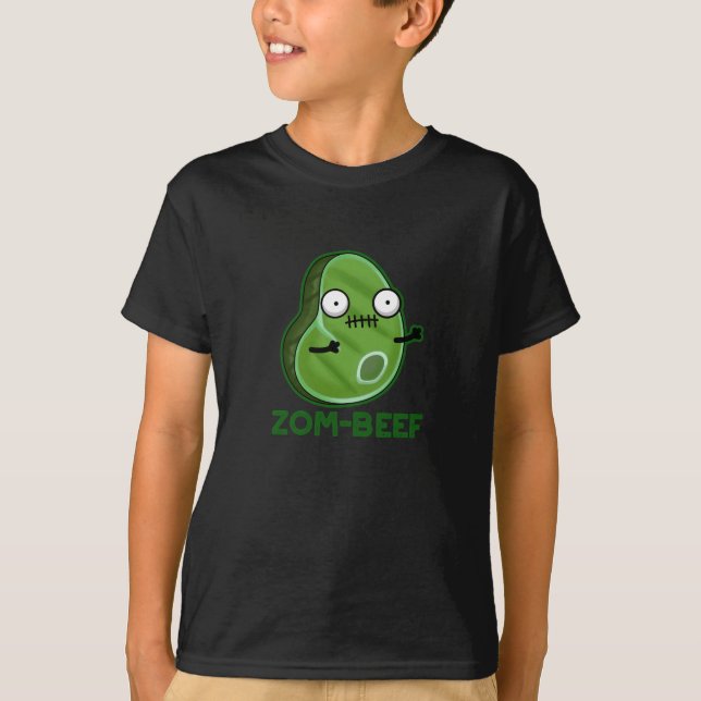 T-shirt Zom-beef amusant Zombie Plume de viande Zombie Dar (Devant)
