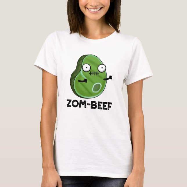 T-shirt Zom-beef drôle Halloween Zombie Pun de viande Zomb (Devant)