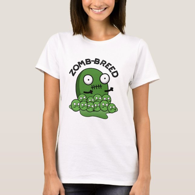 T-shirt Zom-breed Funny Halloween Zombie race Pun (Devant)