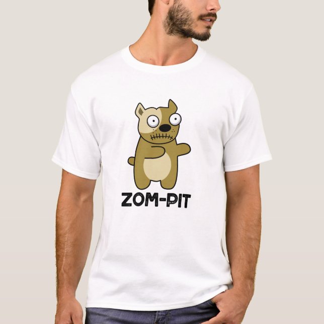 T-shirt Zom-pit Funny Halloween Zombie Pit Bull Pun (Devant)
